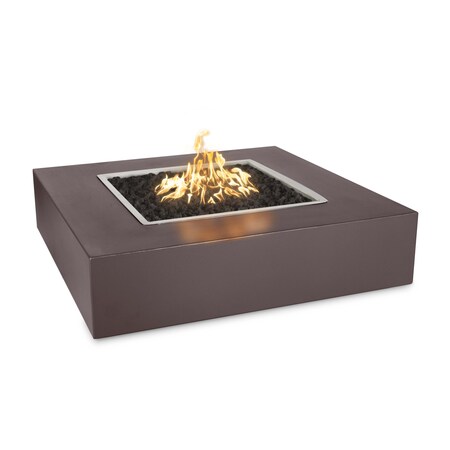 The Outdoor Plus 42 Square Quad Fire Pit, Powder Coated Metal, Java, Low Voltage Electronic Ignition, Natural Gas OPT-QDPC42E12V-JAV-NG